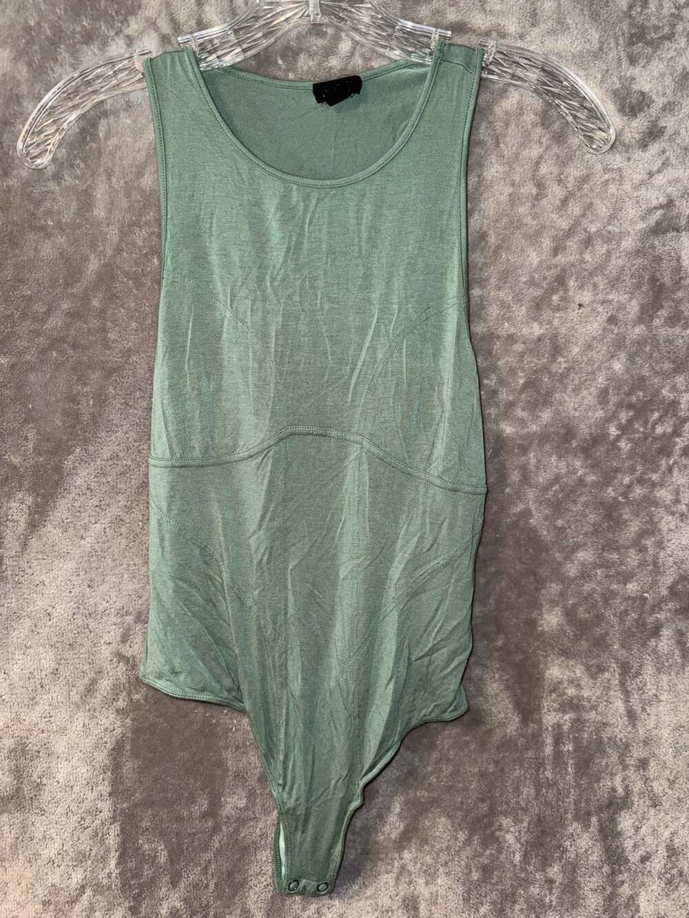 NBD Women's Green Sleeveless Racerback Bodysuit Size S